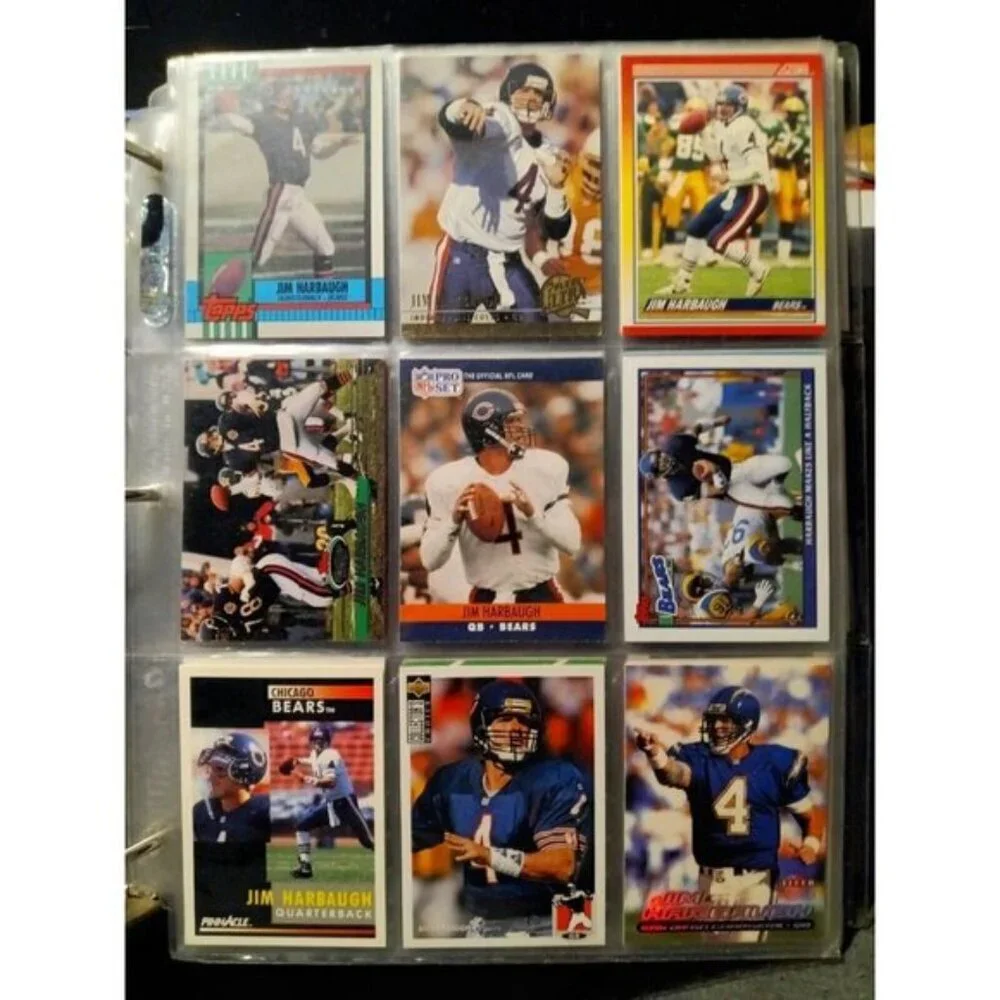 18 Card Football Lot Jim Harbaugh CHARGERS Michigan